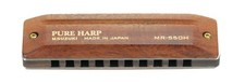 SUZUKI PURE HARP MR-550H G-Key 10-holes Harmonica Wooden Body  Cover Brown NEW