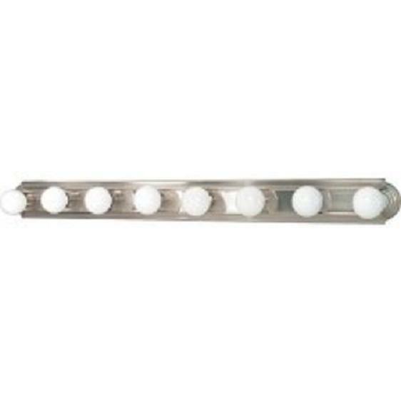 NIB SATCO NUVO 60-303 8LT VANITY BAR BRUSHED NICKEL BN RACE TRACK 48" 