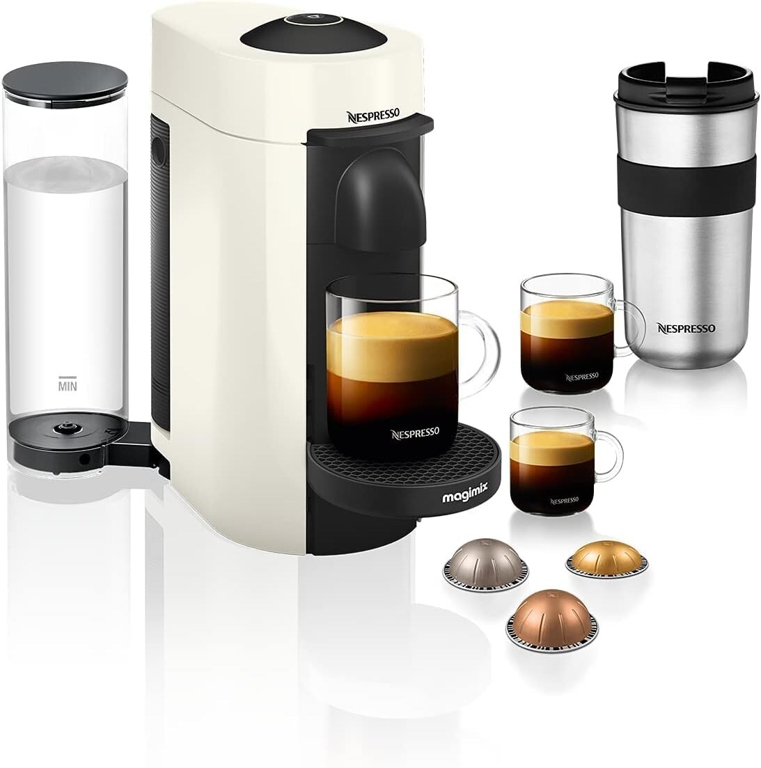Nespresso Vertuo Plus Coffee Machine by Magimix in White