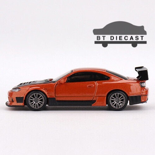 MINI GT NISSAN SILVIA S15 D-MAX 1/64 DIECAST MODEL CAR METALLIC ORANGE MGT00581 - Picture 3 of 3