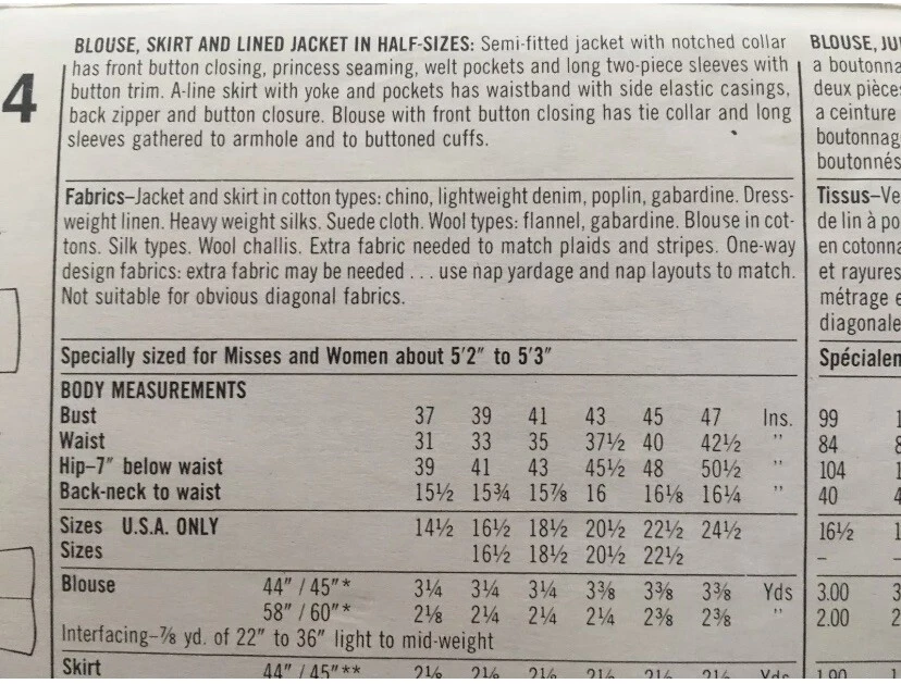Simplicity Sewing Pattern 7054 Skirt Jacket Work Career Phyllis Sidney 24.5 UC - Image 2 of 2