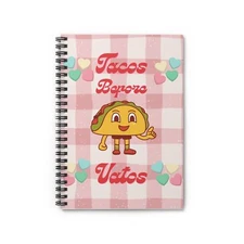 Tacos Before Vatos Spiral Notebook - Ruled Line
