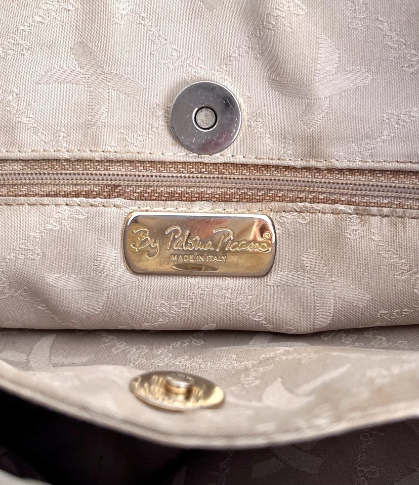 Bolsa de couro vintage Paloma Picasso grafite "X" vintage corpo cruzado bidirecional - Imagem 3 de 4