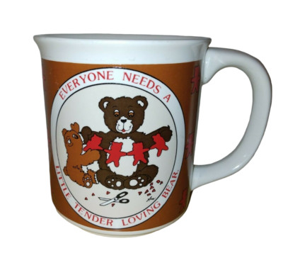 Vintage Everybody Needs A Little Tender Loving Bear Ceramic Coffee Mug Tea Cup