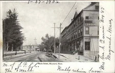 Antique Postcard MAYNARD MASS MA Main Street Scene