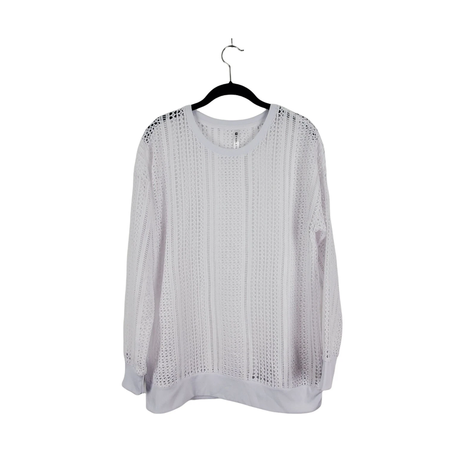 fabletics long sleeve sheer crew neck casual shirt