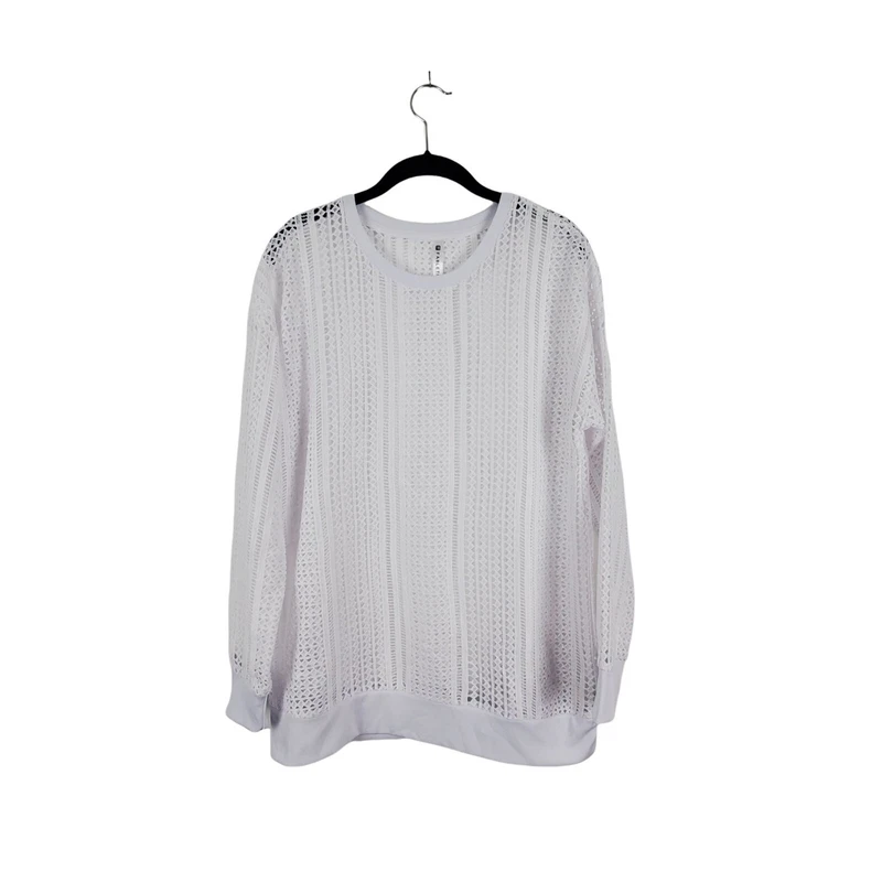 fabletics long sleeve sheer crew neck casual shirt