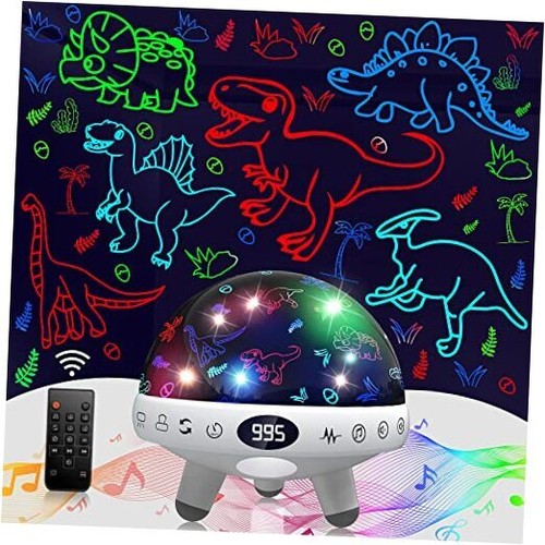 Dinosaur Night Light Projector for Kids with White Dinosaur