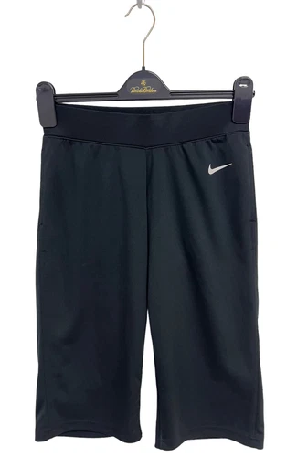 Vintage Nike Women's Black Wide Leg Elastic Waist Drawstring capri Size S (4-6)