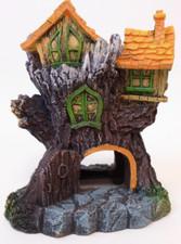 7" Tall Tree House Cave Aquarium Ornament Colorful Fish Tank Decorations