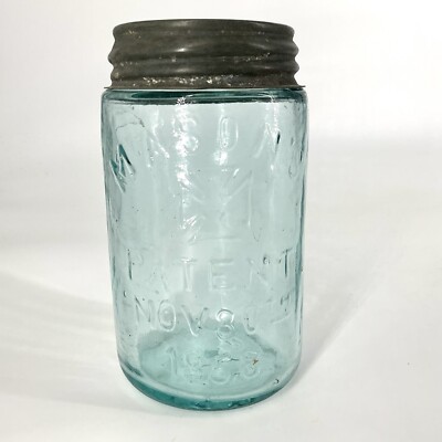 Mason s Hero Cross Pint Fruit Patent Nov 30th 1858 Jar Zinc Lid
