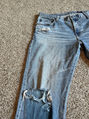 AG Jeans Women's 32R 36 X 26 The Nolan Relaxed Slim Distressed Denim Raw Hem - Picture 2 of 20