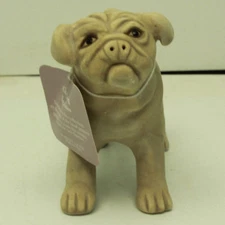 New Encore Group Clay Pug Figurine - Hand Painted