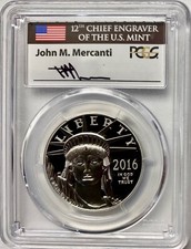 2016-W $100 1oz Platinum American Eagle PCGS PR-70 DCAM Mercanti 3990.00 per troy oz