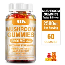 Mushroom Gummies 2500mg -10-in-1-Super Antioxidant,Brain & Nervous System Health