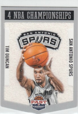 2012-13 Tim Duncan Panini Past & Present CHAMPIONSHIP BANNER Insert #1 - Spurs