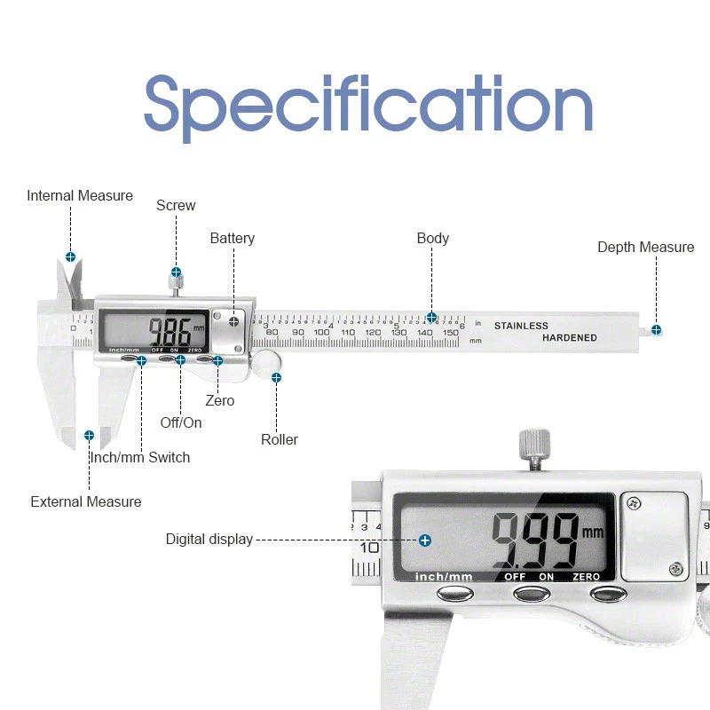 Vernier Caliper Electronic LCD Digital Gauge Stainless 150/200/300mm ozstock - image 2 of 4