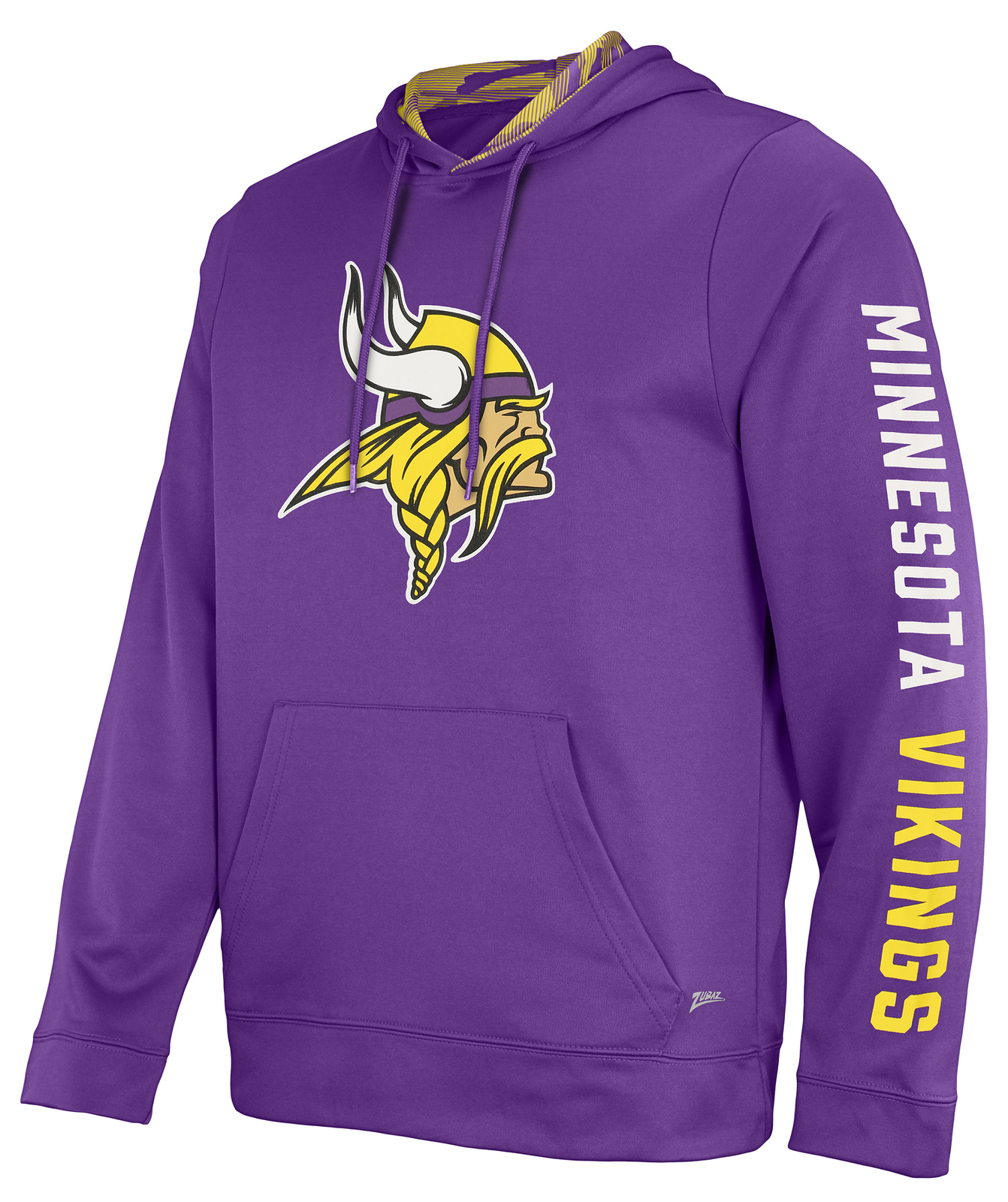Мужская толстовка Zubaz NFL Minnesota Vikings Solid Team с капюшоном на камуфляжной подкладке