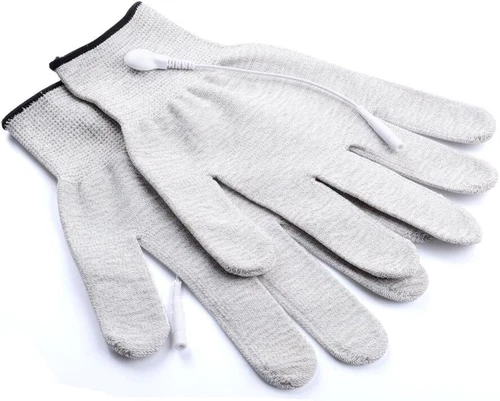 1 Pair of Silver Conductive Massage Gloves with Wires For Beauty Device - USA - Picture 12 of 12