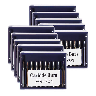 100pcs Dental FG-701 Tungsten Steel Carbide Burs Drill High-speed Handpiece SA