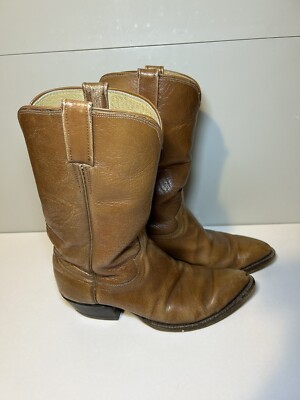 Vintage Leather Cowboy Boots Men\'s Size 10 Vintage LANDIS Leather Boots Mens Size 10 D Brown Western  main image 4