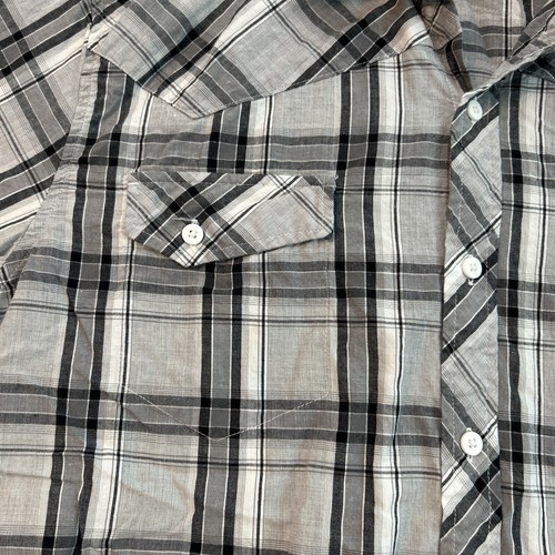 Tony Hawk Men’s Shirt Long Sleeve Plaid Button Down Size XL Gray Black White - Picture 4 of 12