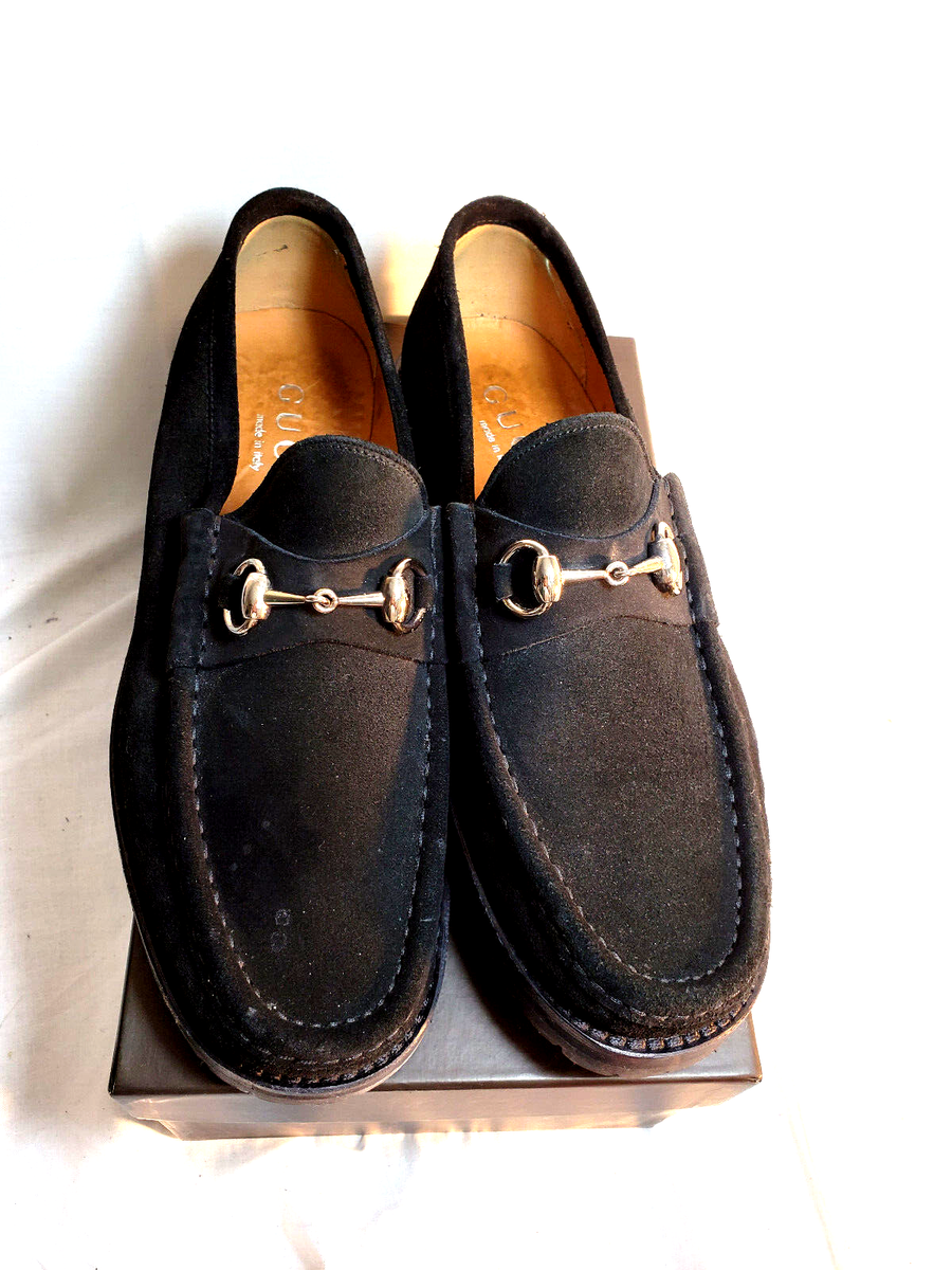 Gucci Men horsebit Loafers slipon US8 1/2D Black suede lug Gucci Men horsebit Loafers slipon US8 1/2D Black suede lug
