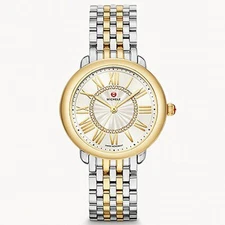 Michele Serein Mid Two-Tone With Diamond Sunray Dial Ladies Watch MWW21B000148
