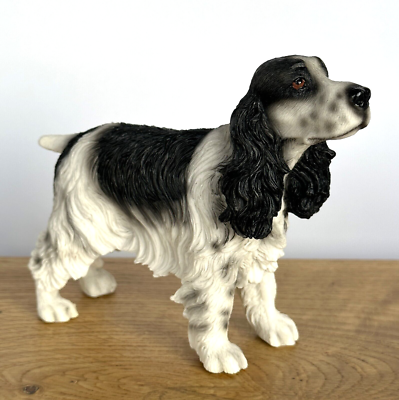 Cocker Spaniel ornament Black & White sculpture figurine Leonardo