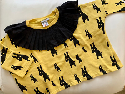 EUC Beau Loves Sweatshirt Pleated Ruffle Collar Size 4 Years Girls Boys UK H&M