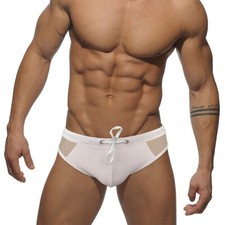 Men's Solid Color Swimming Trunks Quick Dry Stretch Low Rise Bathing Suit