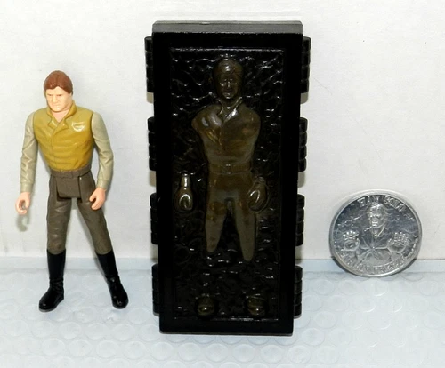 STAR WARS VINTAGE KENNER HAN SOLO CARBONITE 1984 POTF w/COIN RARE SET LAST 17