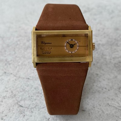 Vintage Sicura Elegance Handaufzug vergoldet Swiss 17J Uhr - läuft langsam