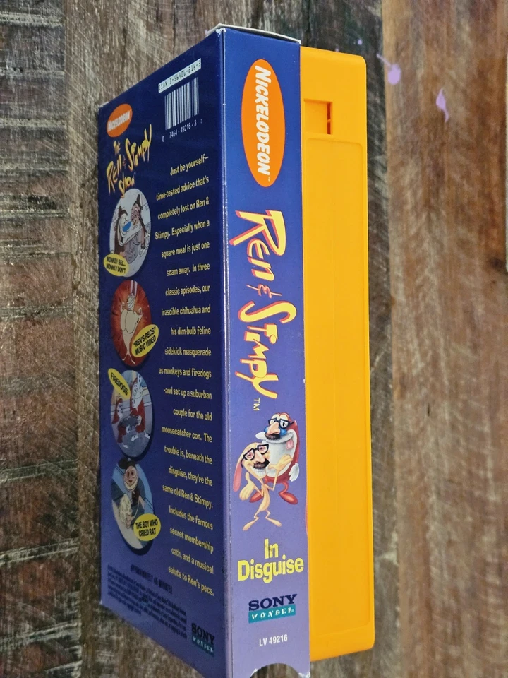 Анимационные видеокассеты Ren And Stimpy In Disguise Nickelodeon 1994 Sony Wonder оранжевые - Изображение 2 из 4