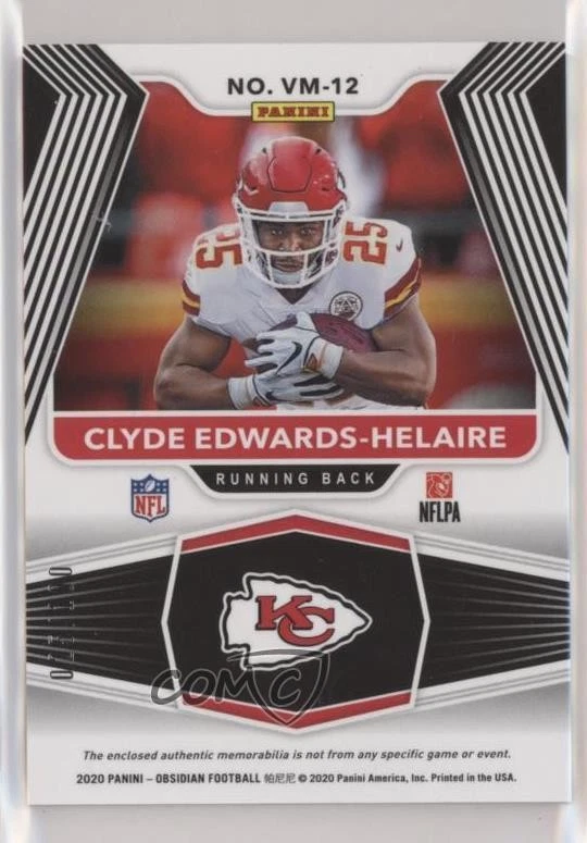 2020 Panini Obsidian Volcanic Material /100 Clyde Edwards-Helaire Rookie RC - Image 2 of 2