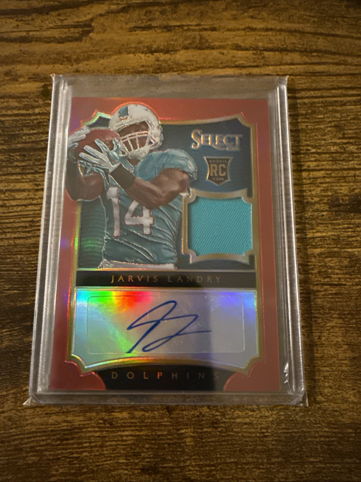 Jarvis Landry Panini Select #202 Jersey Autograph-Red