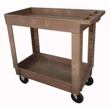 Utility Cart With Deep Lipped Plastic Shelves, Plastic, 500 Lb Load Capacity, 2