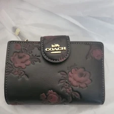 Coach Medium Corner Zip Wallet With Floral Print