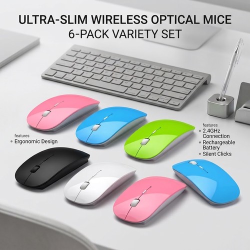 Wireless Mouse 2.4G USB Silent Click Optical Cordless Laptop PC Computer UK