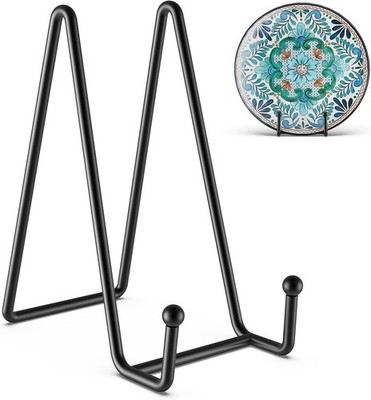 6 Inch Plate Stands for Display Picture Frame Holder Tabletop Art Decor Black