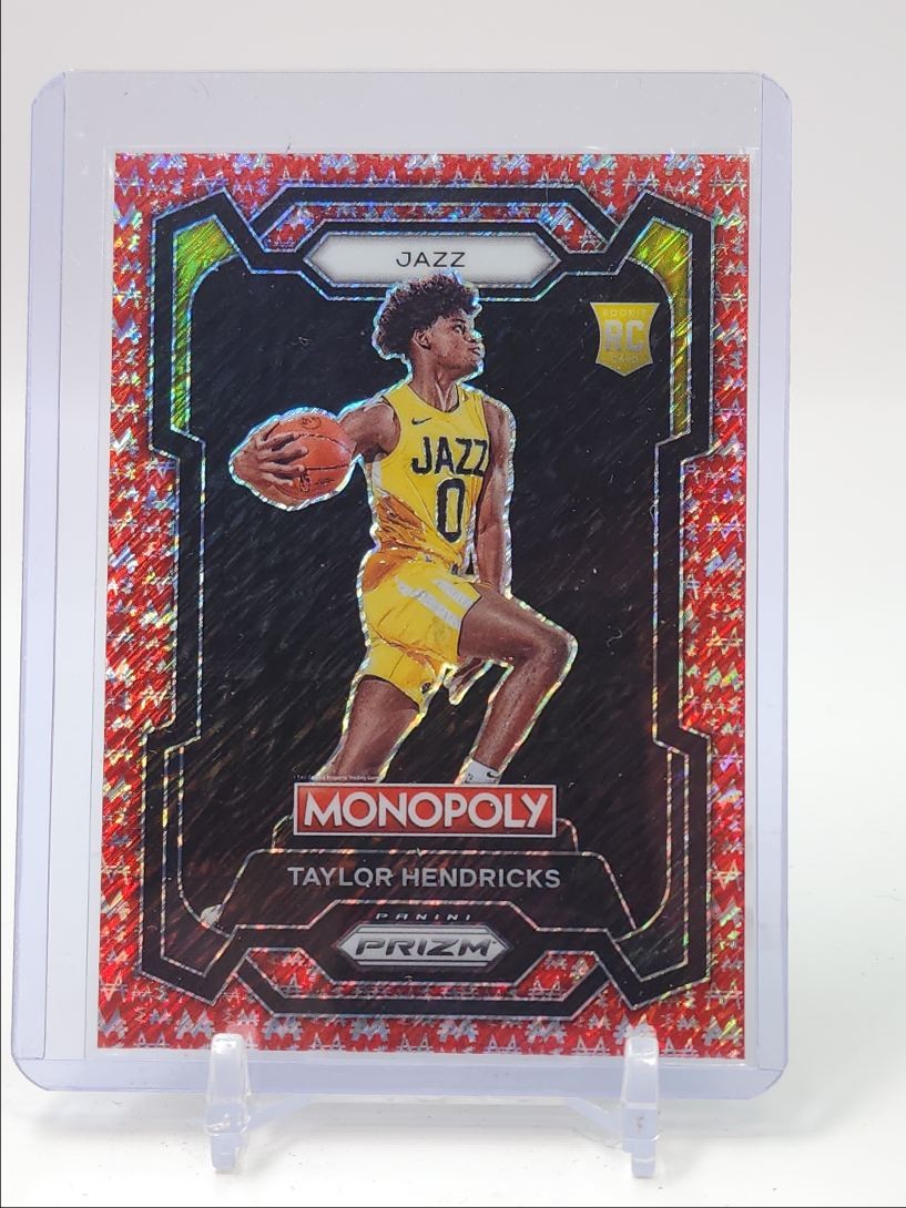 TAYLOR HENDRICKS 2023-24 PRIZM MONOPOLY RED MILLIONAIRE SHIMMER RC /100 Q3236