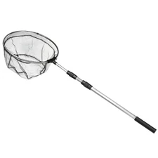 Folding Fishing Net Round Extend to 6.2ft Aluminium Alloy Telescopic White Black