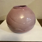 Frankoma 6” Round Carved Jar #70, Red Bud, Ada Clay 1934-1949 Rare Color