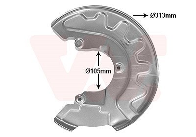 VAN Wezel Spritzblech, Bremsscheibe Rechts, Vorderachse U.A. FüR Seat, Skoda, VW-image