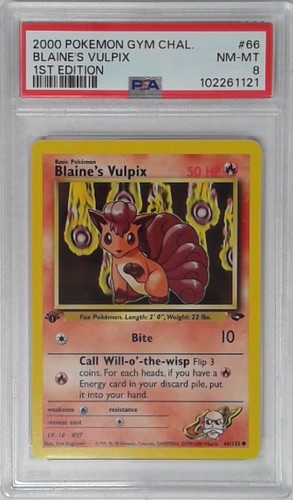 Blaine's Vulpix (1st Edition) graded PSA 8 for sale on eBay