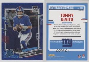 2023 Panini Donruss Optic Rated Blue Glitter Prizm Tommy DeVito #280 Rookie RC