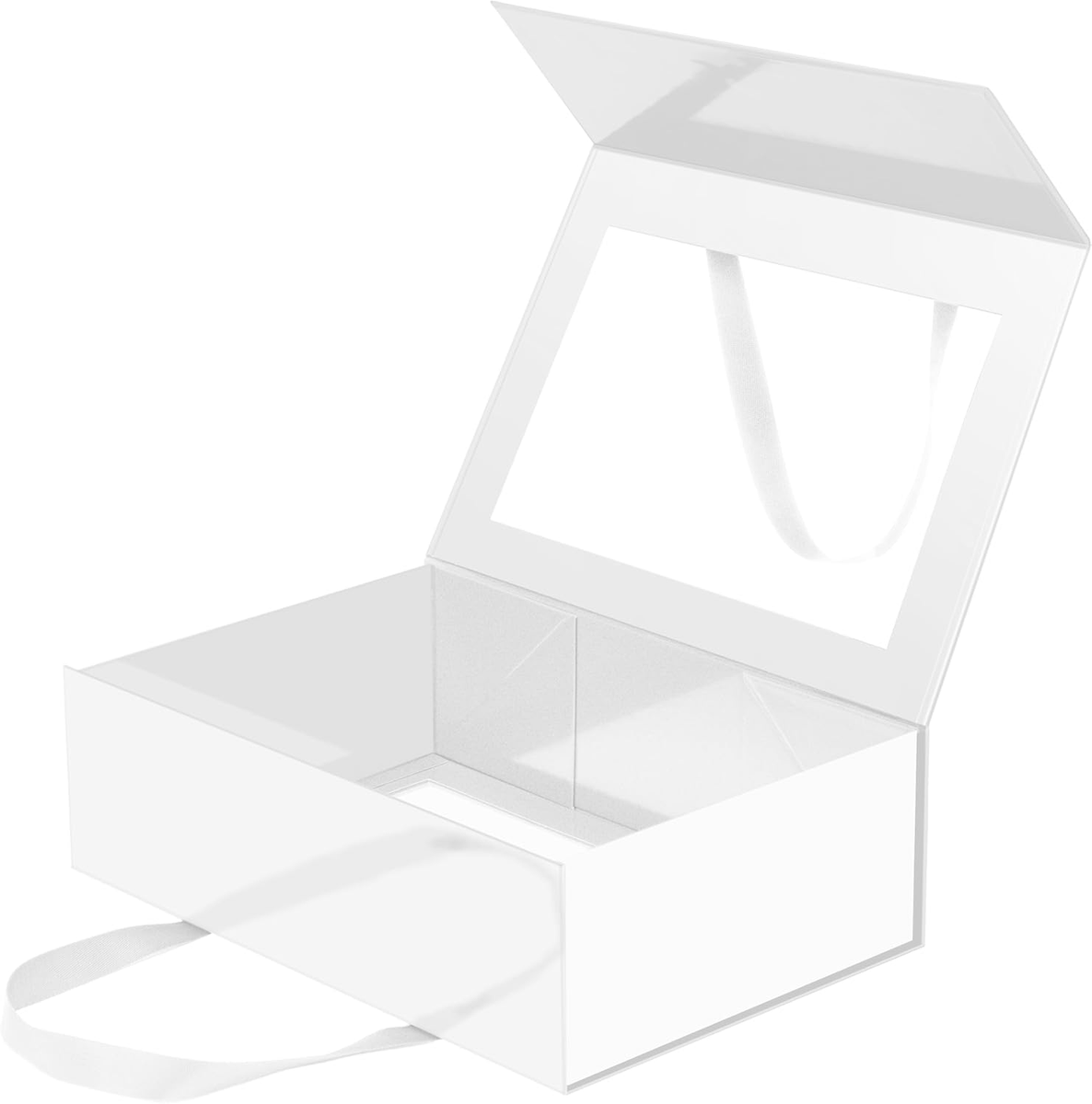 Large White Clear Gift Box, 13.5x9x4.1 Inches Gift Box with Window