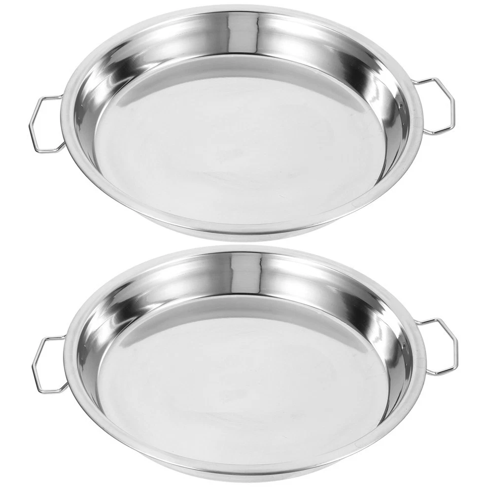 2 Pcs Steam Plates for Steamer Stainless Steel Rice Business Cold Noodle Dish