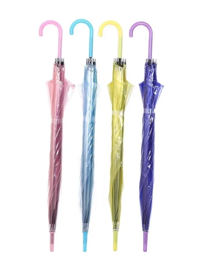 Ombrello per Bambino Antivento Pioggia Colorati Trasparente Ombrelli Bambina NEW - Immagine 3 di 4