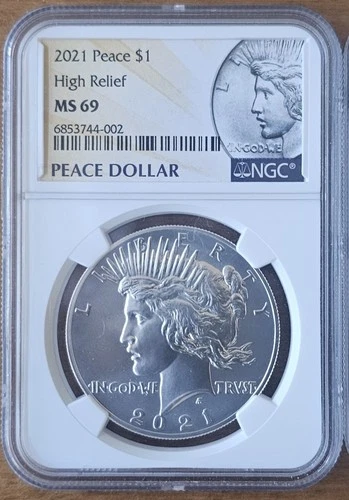 2021 Peace Silver Dollar High Relief NGC MS69 100th Anniversary